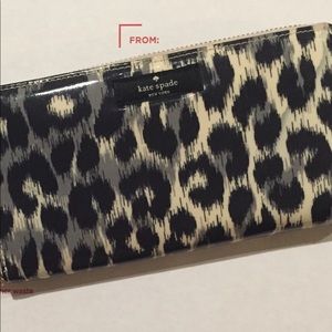 Kate Spade wallet leopard print with zipper